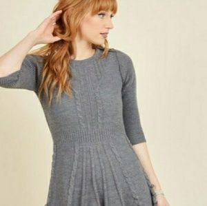 MODCLOTH Warm Cider Dress in Ash Grey Small